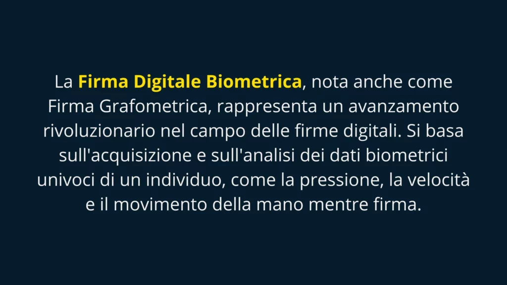 firma biometrica definizione