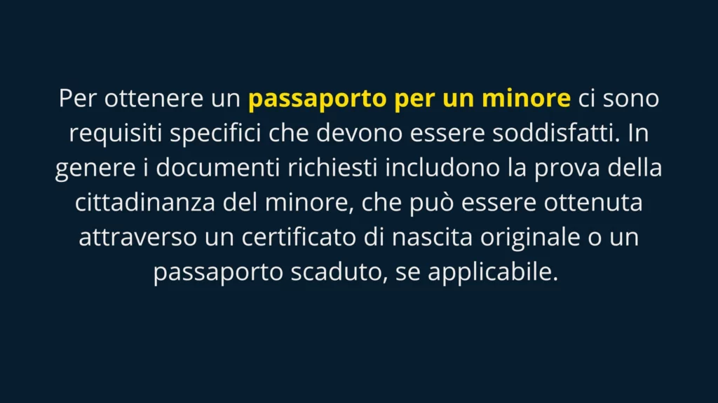 passaporto per minorenni